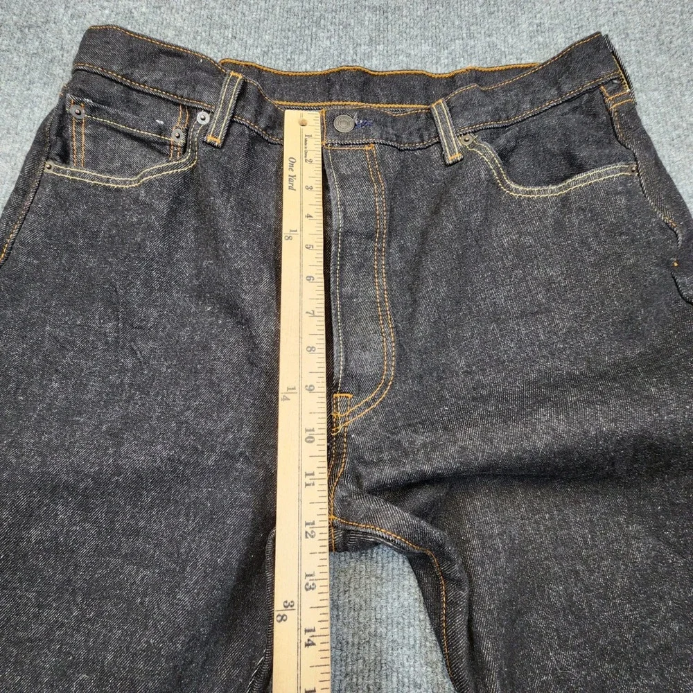 Levis 501 Original Fit Jeans Mens 38x30 (Fits 35x28) Black‎ Dark Wash Button Fly